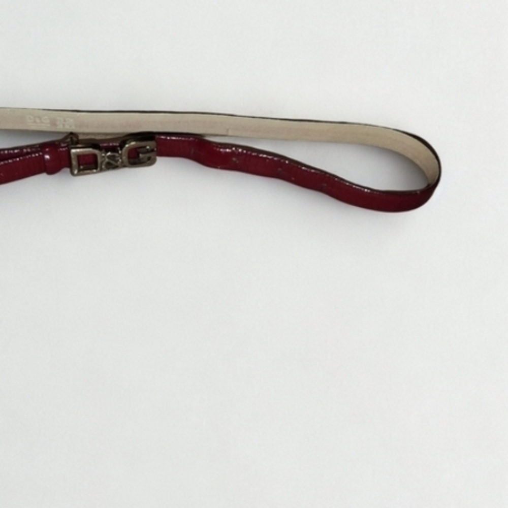 D&G Red Leather Belt with Silver/ Pewter Buckle - Picture 3 of 4